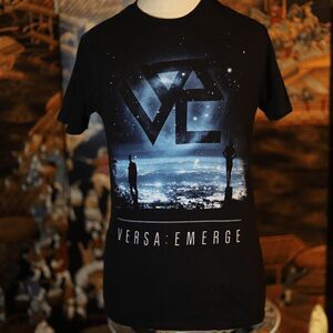 Small Black, Blue VersaEmerge, VERSA Rock Band Tee T-shirt